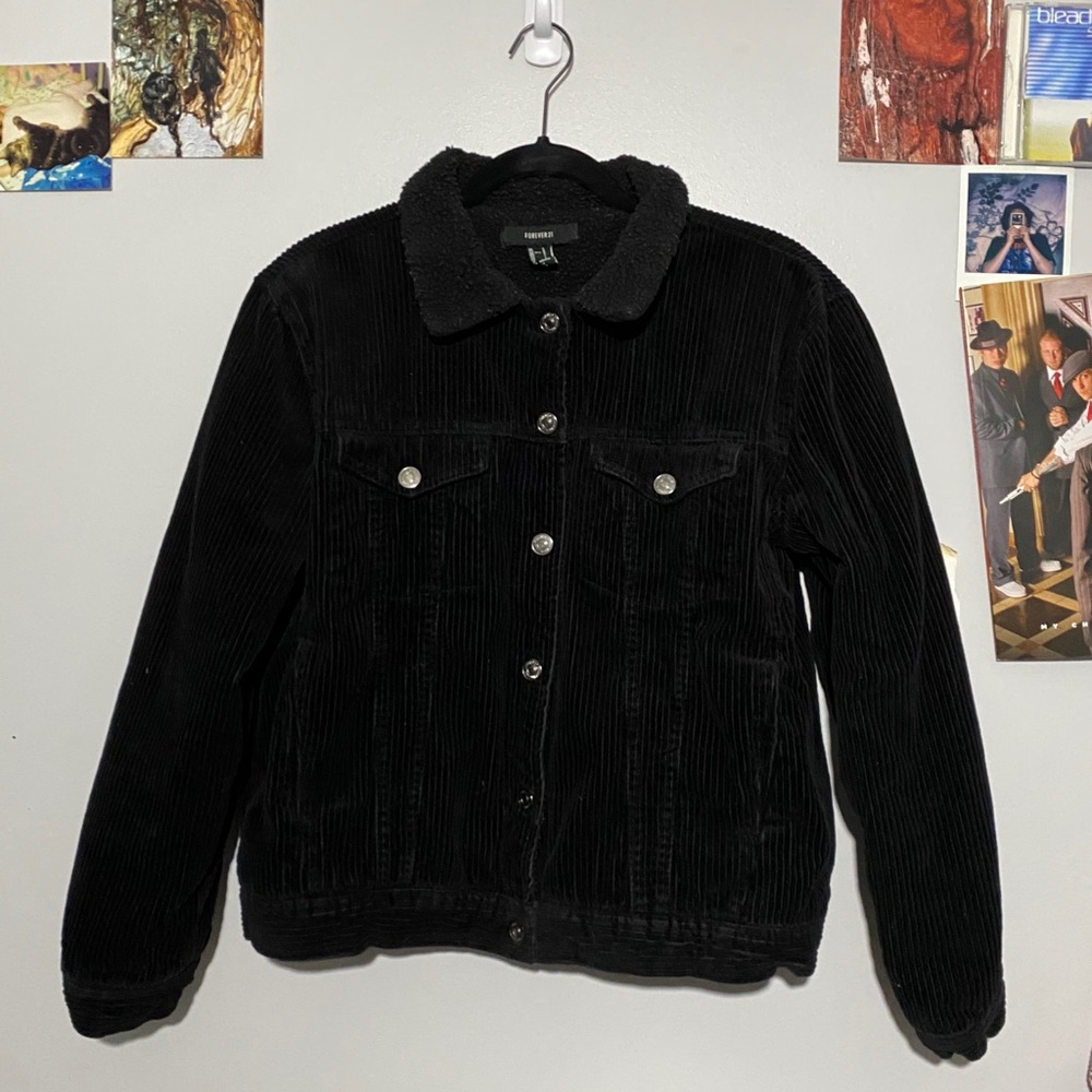 forever 21 black corduroy jacket